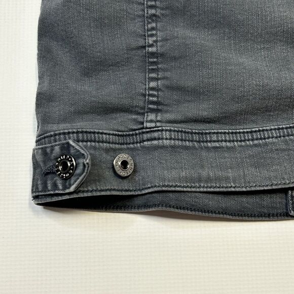 AG Adriano Goldschmied The Robyn Cropped Gray Denim Stretch Jacket Size M P17134 - Picture 4 of 13